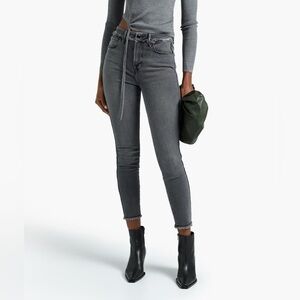 GOOD AMERICAN Good Curve cropped frayed mid-rise skinny jeans 4/27